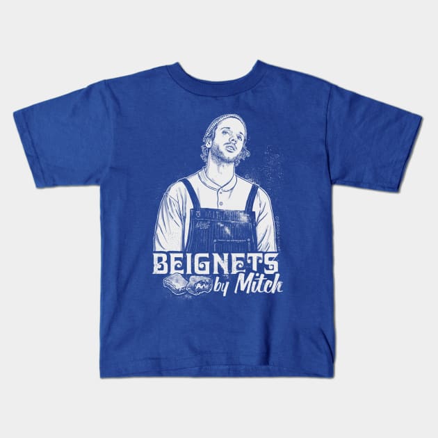 Beignets By Mitch (w/ Back Print) Kids T-Shirt by BradAlbright